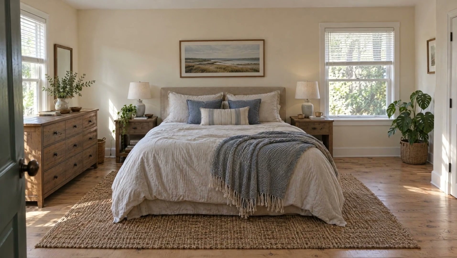 A bright, comfortable bedroom at the end of our walkthrough